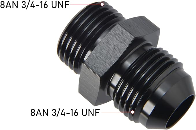 8AN Male Flare to 8AN ORB O-ring Boss Fuel Pump Rail Adapter Fitting Aluminum - Image 2