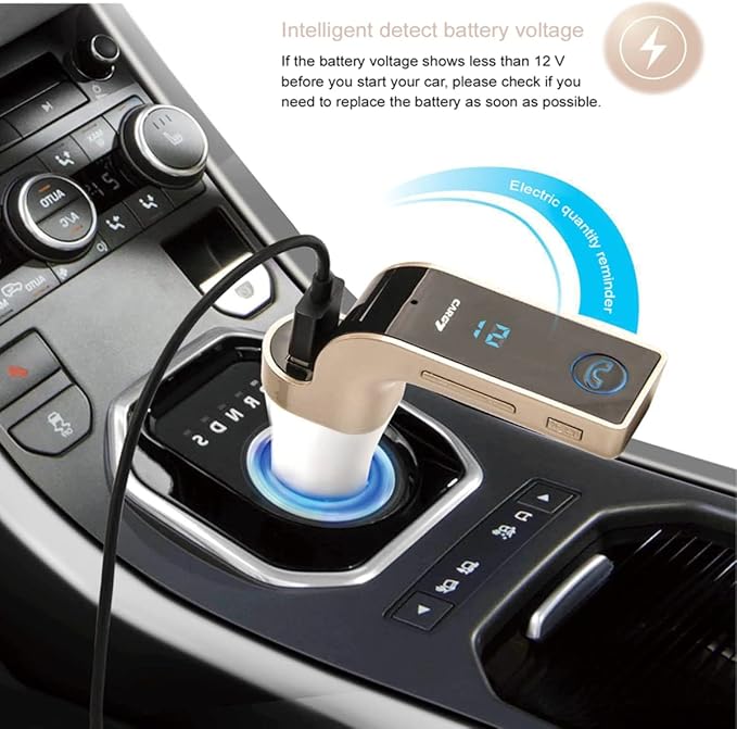 Bluetooth FM Transmitter for car, TIANSHILI handsfree Bluetooth Receiver Car Kit - Image 3