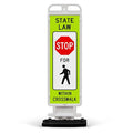 State Law Stop for Pedestrian Within Crosswalk MUTCD R1-6a Sign, Double Sided by SigoSigns