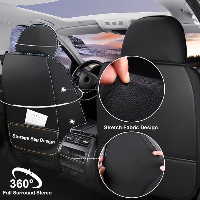 2 Front Car Seat Cover Fit for Toyota Camry 2012-2024 2025 Faux Leather - Image 3