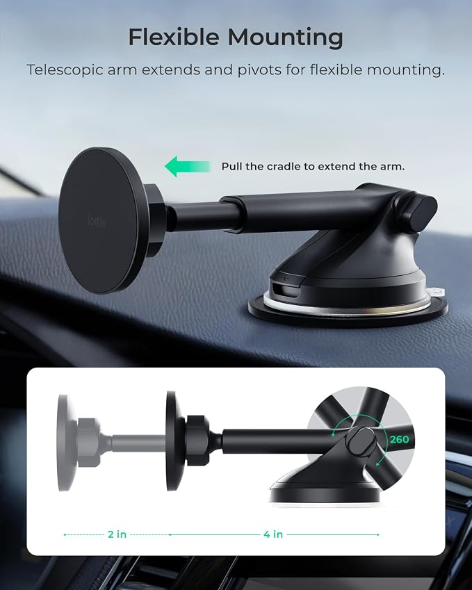 iOttie iTap 3 Magnetic Dash & Windshield Mount Car Phone Holder - Image 4