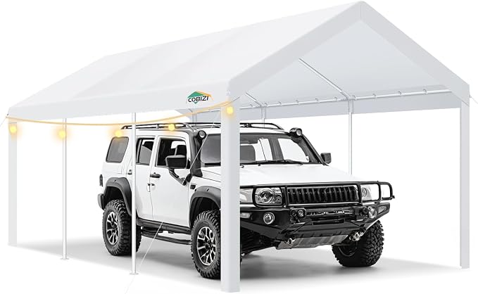 COBIZI Carports 10x20 Heavy Duty Car Tent Garage, Galvanized Frame Car Canopy by COBIZI