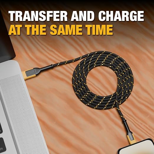 DEWALT Heavy Duty Lightning to USB A Cable — Reinforced Braided Cable - Image 5