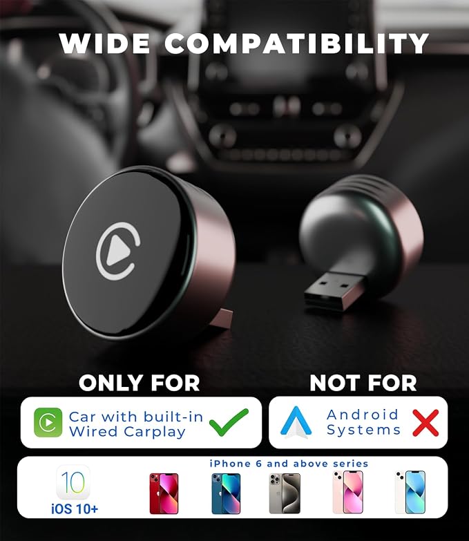 Wireless CarPlay Adapter 2025 Upgrade Wired CarPlay to Wireless, Mini USB Design - Image 8