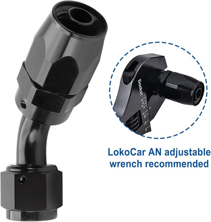 LokoCar 10AN Hose End Fitting 45 Degree Swivel - Image 5