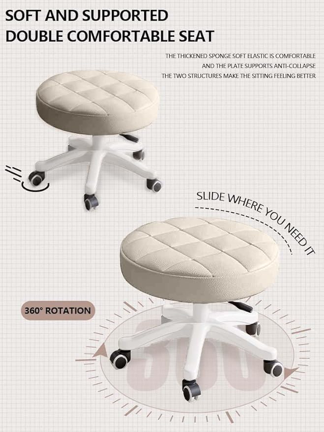 Small Chair Round Rolling Stool - Image 4