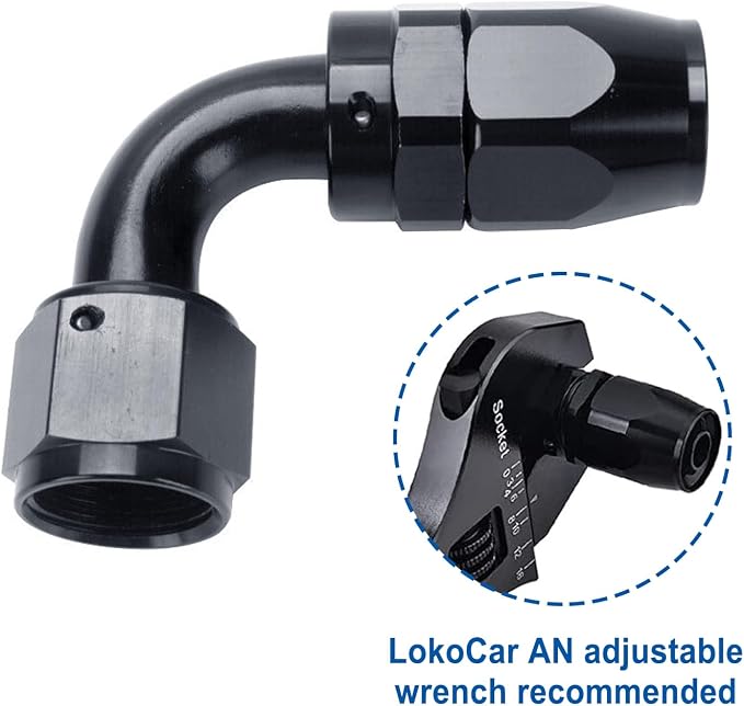 LokoCar 6AN Hose End Fitting 90 Degree Swivel - Image 5