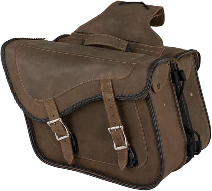 GARGOYLE BELLS Motorcycle Saddle Bags Genuine Leather Motorcycle Luggage Bag by GARGOYLEBELLS