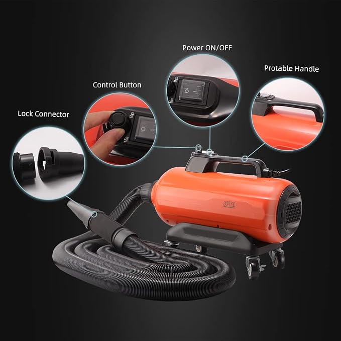 SPTA Air Cannon Car Dryer Blower, 3000W Auto Car Wash Dryer, Air Cannon Car - Image 3