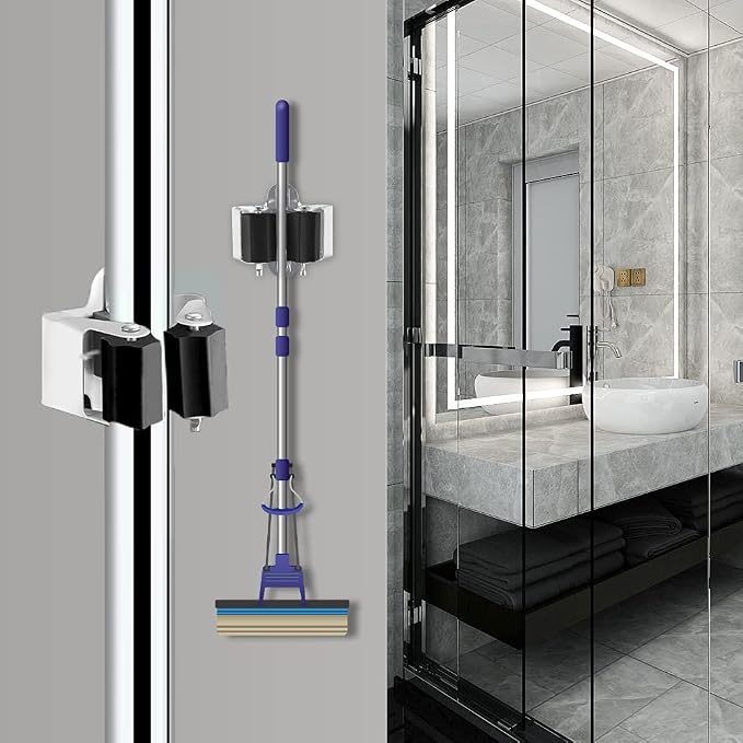 3-H Broom Hanger, Mop Holder Wall Mount 20 Pack, Broom Holder Wall Mount - Image 4