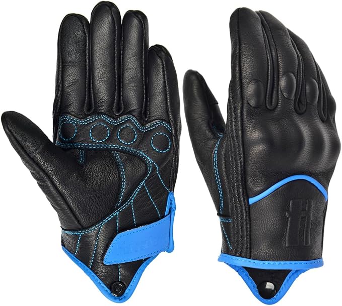 Harssidanzar Leather Motorcycle Gloves - Image 4