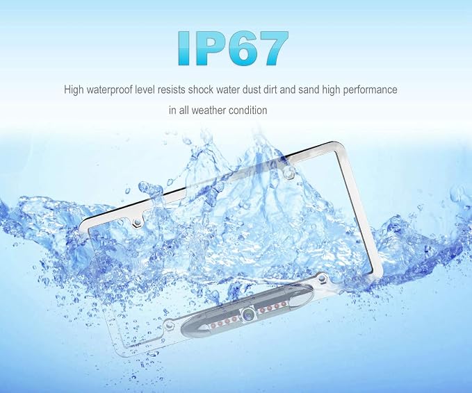 License Plate Backup Camera, JPP Front/Rear View Camera 170° Viewing Angle - Image 3