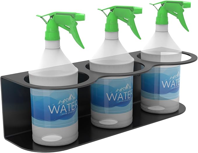 3 Holes All-Purpose Spray Bottle Holder Wall Mount Heavy Duty Spray Can Holder by IRENPORU