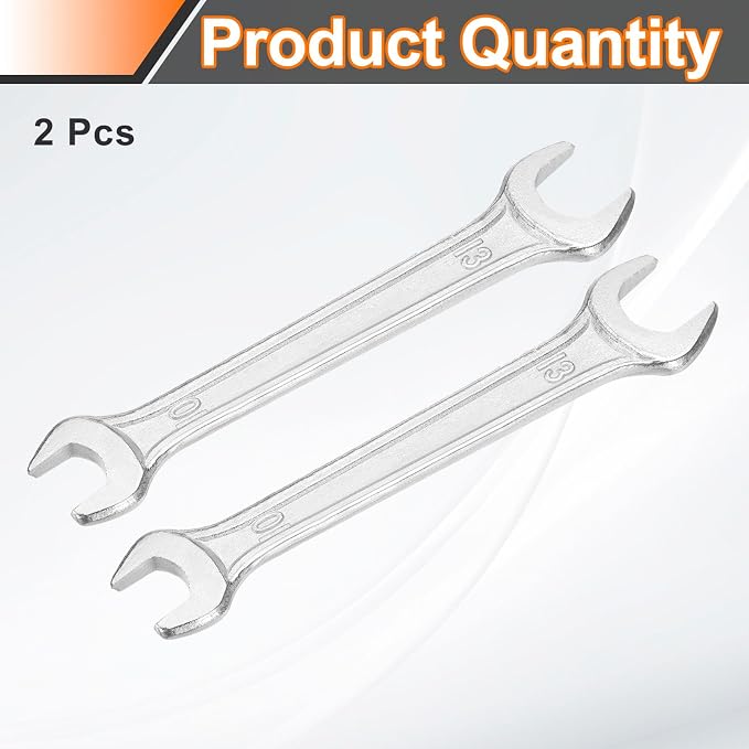 HARFINGTON 2pcs Double Open End Wrench 10mm x 13mm Metric 15 Degree Offset - Image 3