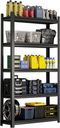 63''H Garage Shelving Heavy Duty, 1600LBS Storage Shelves, 5-Tier Adjustable by Qxdyt
