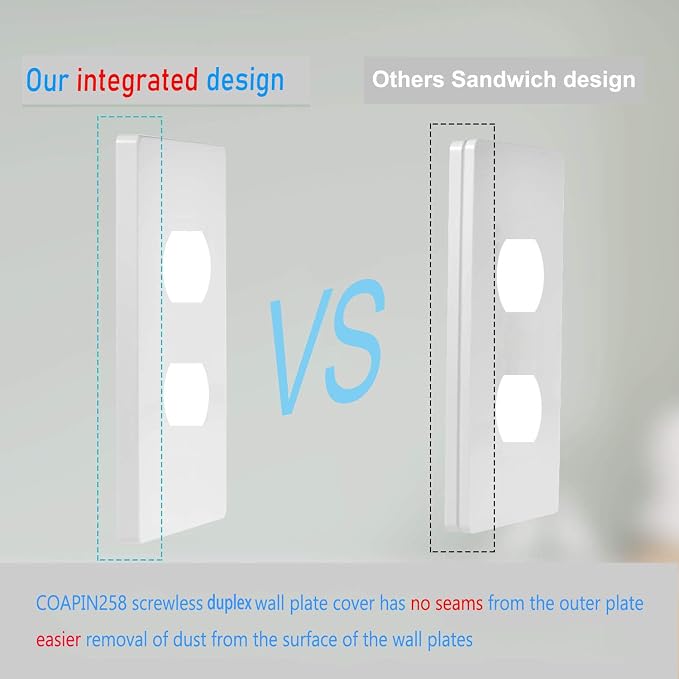 1-Gang Screwless Duplex Wall Plate Cover Single Switch Outlet Electrical - Image 7
