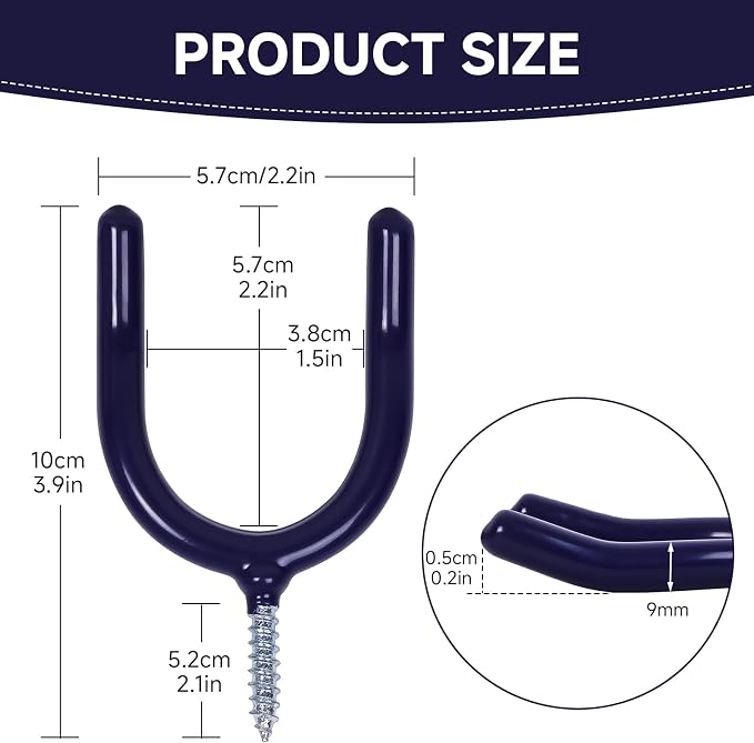 12 Pack Garage Storage System Steel U Hooks - Image 5