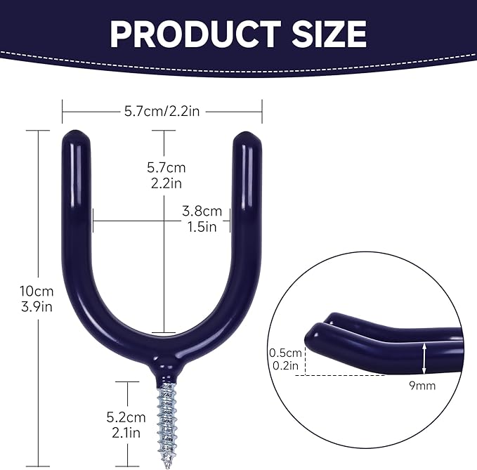 6 Pack Garage Storage System Steel U Hooks - Image 5
