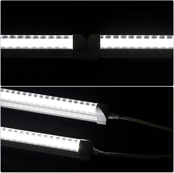 4FT LED Shop Light, 25 Pack, 60W 6000K 9500LM Clear White, Linkable Integrated - Image 6