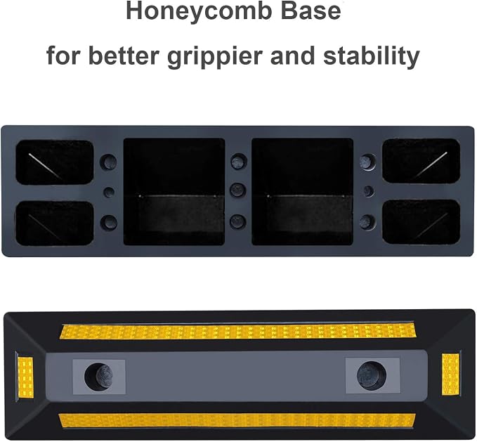 2 Pack Rubber Parking Guide Blocks Heavy Duty Wheel Stop Stoppers - Image 4