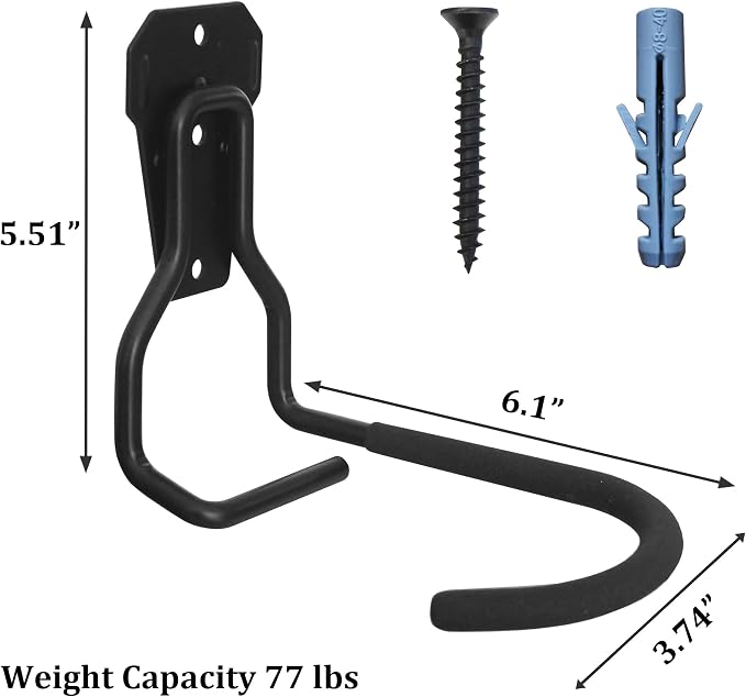 Bike Rack Wall Mount Garage Bike Hook Storage Hanger Space Saving Vertical Bike - Image 2