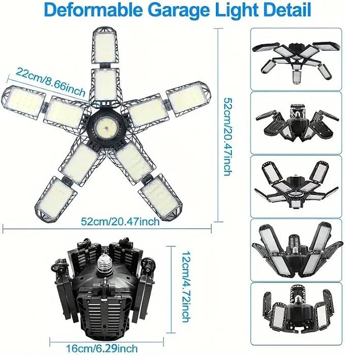 2 Packs LED Garage Light, Super Bright Screw in E26/E27 Ceiling Shop Work Lamp - Image 5