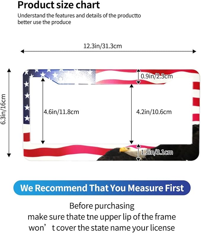 American Flag License Plate Frame American Flag License Plate Holder American - Image 4