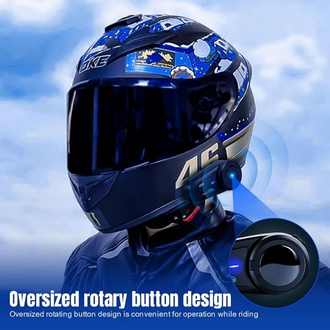 Fodsports FX6 Motorcycle Bluetooth Headset 2 Pack, 6 Riders Group Motorcycle - Image 2