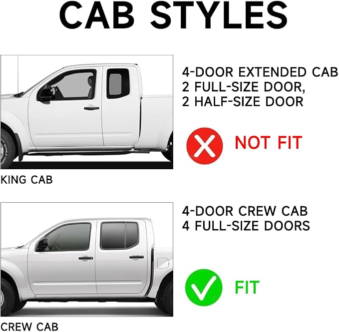 Window Visor Rain Guards Fit for Nissan Frontier Crew Cab 2005-2021 Trucks - Image 2