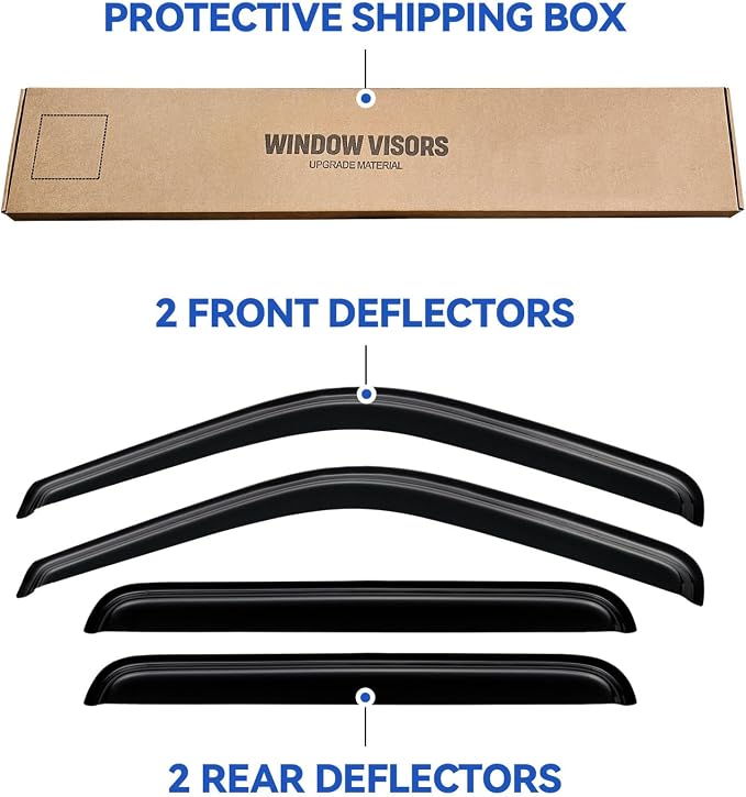 Window Visors Rain Guards for 2000 2001 2002 2003 2004 2005 Ford Excursion - Image 5
