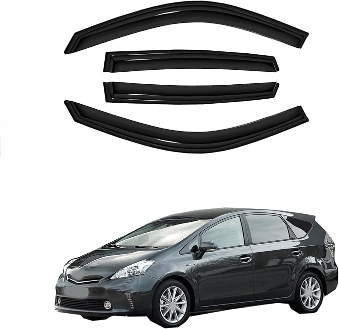 4pc Sun Rain Guards Window Visor Wind Deflector Compatible by GLDIFA