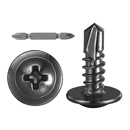 Wensilon #10×1/2” for Sheet Metal Self-Tapping Screws 410 Black Stainless Steel by Wensilon