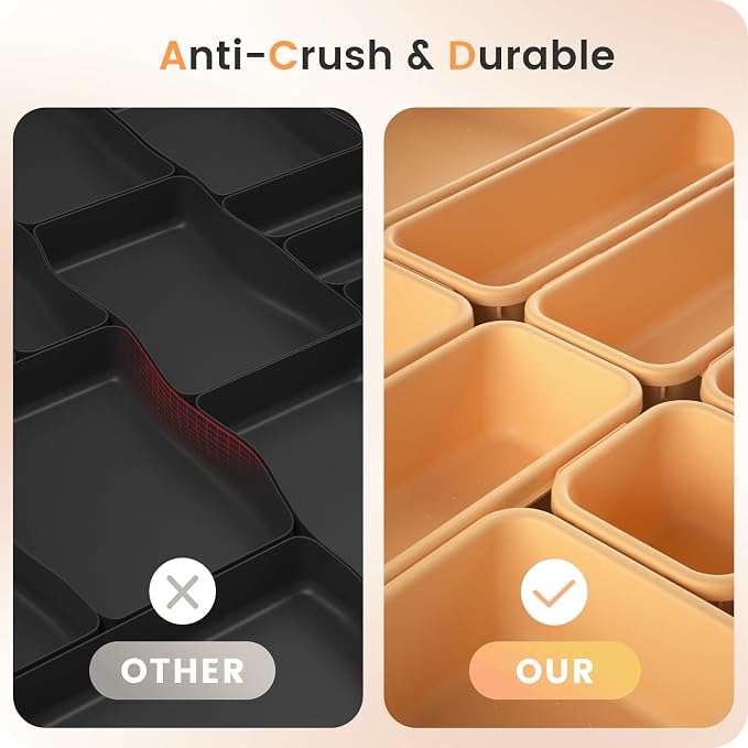 A-LUGEI【 & 5 Size】Tool Box Organizer Tray Divider Set, 【Orange】Desk - Image 5