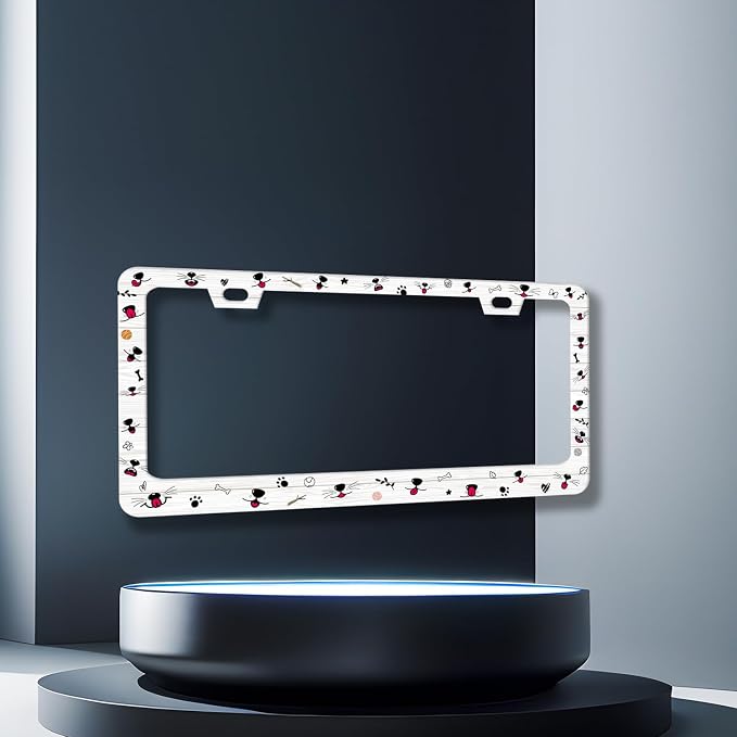 Cute Dog Cat Mouth License Plate Frame Colorful Animal License Plate Holder - Image 3