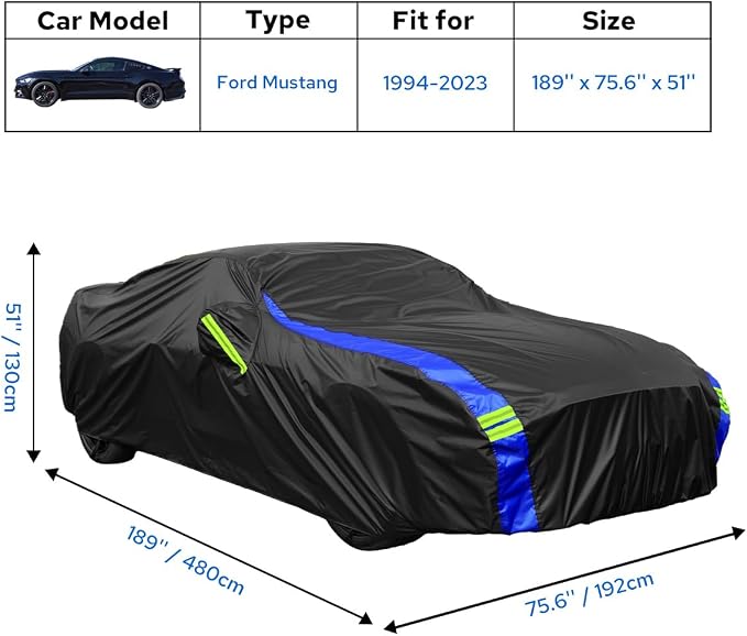 Avecrew for Ford Mustang Car Cover Waterproof All Weather for Automobiles - Image 2