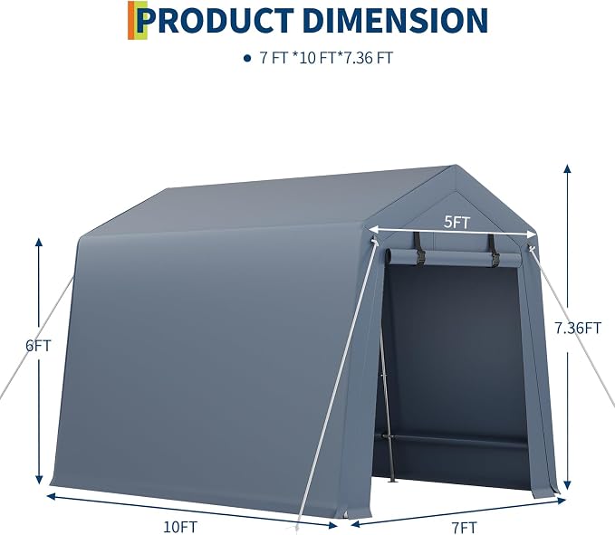 7*10F Outdoor Storage Shed - Image 3