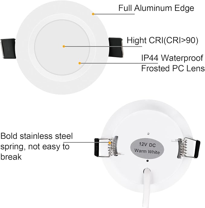RV Boat Recessed Ceiling Light 6 Pack 12V LED Puck Light - Image 5