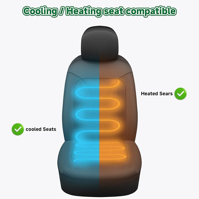 GIANT PANDA Fit GMC Sierra 1500 2500 3500 Front Car Seat Cover, 3D Air Mesh - Image 4