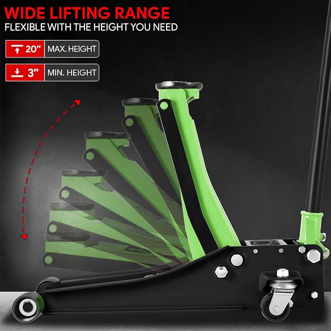 DNA MOTORING Low Profile Hydraulic Trolley Service/Floor Jack, 3 Ton Capacity - Image 3