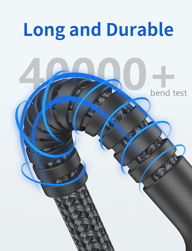 USBC to USBC Cable 10FT, Long Type C Fast Charging Cable Nylon Braided USB-C - Image 5