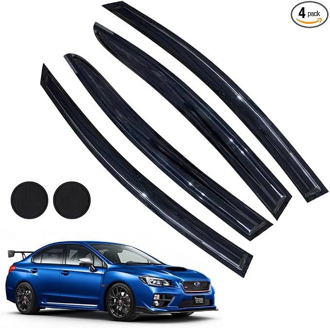 Rain Guards for WRX & WRX STi 2015-2021 Models, Tape-on Side Window Deflectors by LETINGFAR