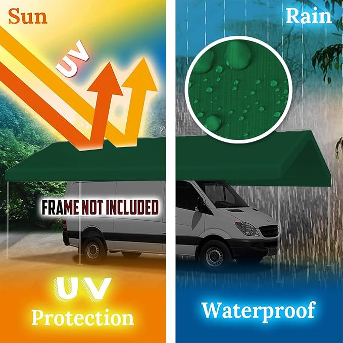 12'x20' Upgraded Carport Replacement Top Canopy Cover - Image 3