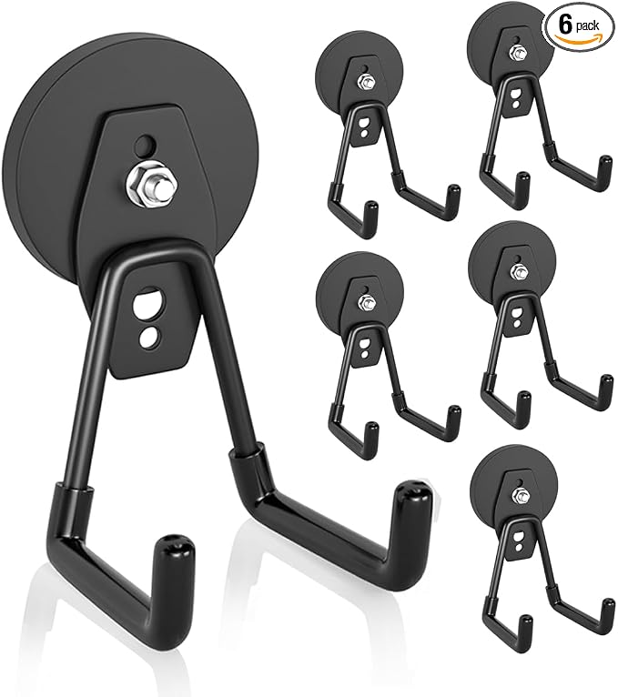 ENUODA Strong Magnetic Hooks 6 Pack Large Rare Earth Magnet Hooks Heavy Duty by ENUODA