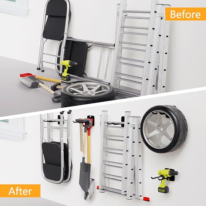 4PCS Garage Hooks Heavy Duty, Garage Hanger Storage Tool Organizer Rack - Image 4