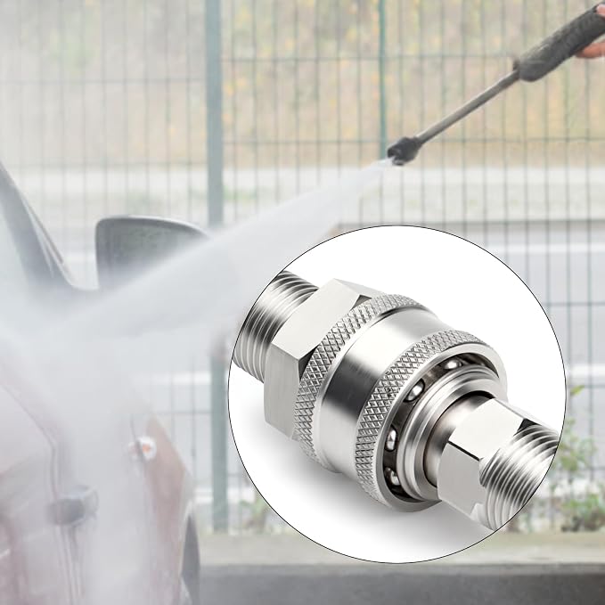 TAISHER 4PCS 304 Stainless Steel Pressure Washer Adapter Kit, Quick Connect - Image 7