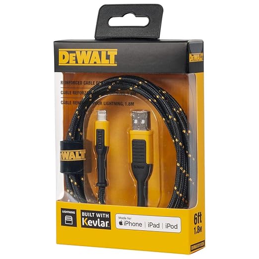 DEWALT Heavy Duty USB A to Lightning Cable Durable iPhone Charger, Lightning - Image 9
