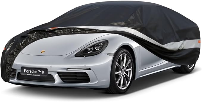 10 Layers Car Cover Custom Fit for Porsche 718, Waterproof All Weather for by Holthly