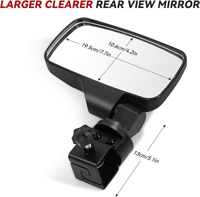 Upgraded Golf Cart Side Mirrors Full Package Tube&No Drilling, Fit - Image 9