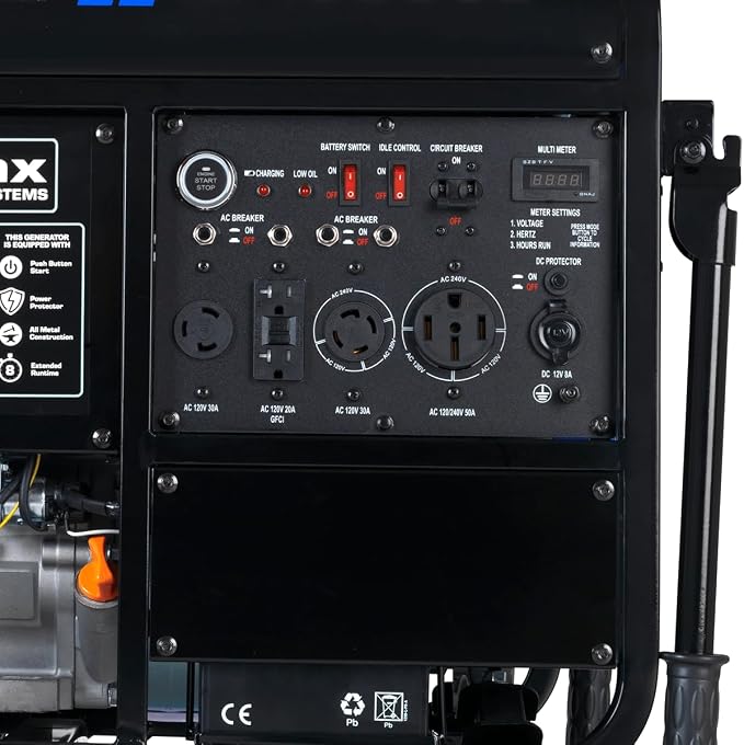 DuroMax XP13000E 13, 000-Watt Gas Powered Portable Generator - Image 9