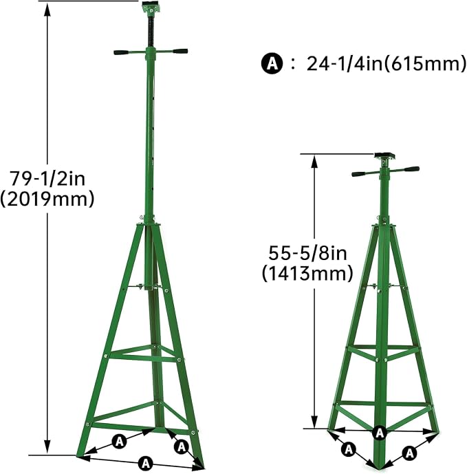 KUAFU 55.62"-79.48" Automotive Under Hoist Jack Stand 2 Ton High Lift - Image 2